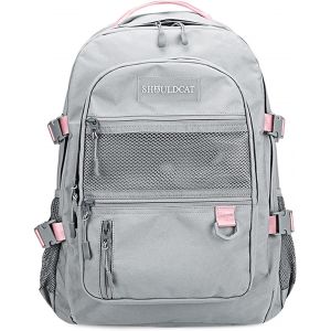 CHECARZHN--NO1-Sac À Dos Scolaire College Cartables Fille Garçons Grand Sac D'École Pour 15.6 Pouce Laptop Pour Scolaire Voyage Travail Casual Daypacks Imperméable Polyester - Neuf