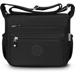 nzqaf-Sac Bandoulière Femme Nylon Imperméable Multi-Poches avec Bandoulière Réglable - Sac à Main pour Voyage, École, Sports - Neuf