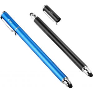 Stylet Pour Tablette 2 En 1 Universel Stylo + 10 Embouts De Rechange Pour Ecran Tactile, Ipad, Iphone, Ipod, Kindle, Galaxy - Noir/Bleu - Neuf