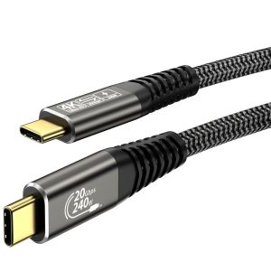 TYE-USB C 3.2 Gen 2&times;2 Cabel 3M,USB C vers USB C C&acirc;ble Charge Rapide 240W 48V/5A,Data Sync 20Gbps,C&acirc;ble USB C Vid&eacute;o 4K@60Hz Compatible avec iPhone15/Pro/Plus,Galaxy Samsung S24/S24 Ultra/S23/S22 - Neuf