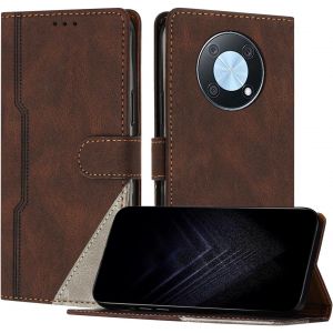 KAL-&Eacute;tui Pour Huawei Nova Y90 / Enjoy 50 Pro, Housse En Cuir Pu Avec [Protection Antichoc Tpu] [Fonction Support] [Porte-Cartes ] Antichoc Magn&eacute;tique Coque Pour Huawei Enjoy 50 Pro - Marron - Neuf