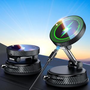 15W Support Telephone Voiture pour Magsafe, Ventouse Elastique Am&eacute;lior&eacute;e, Support de T&eacute;l&eacute;phone Rotatif &agrave; 360&deg;, Chargeur sans Fil Voiture pour iPhone S&eacute;ries 17/16/15/14/13/12 - Neuf