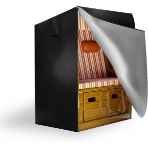 Ulteronixshop-Housse De Protection Pour Chaise De Plage - B&acirc;che Imperm&eacute;able Et Coupe-Vent En 420d Oxford, Housse Chaise Pour Fauteuil-Cabine De Plage Avec Fermeture &Eacute;clair - 135x105x175/140 Cm, Noir - Neuf