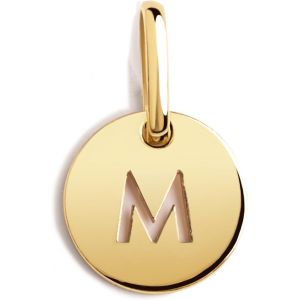 Kal-- Mini Medallion Letter. Pendentif Initiale En Argent Sterling 925 Avec Finition Plaquée Or 18 Kt. À Combiner Avec Un Collier. Bijoux Pour Femme. Lettre A-Z. - Neuf