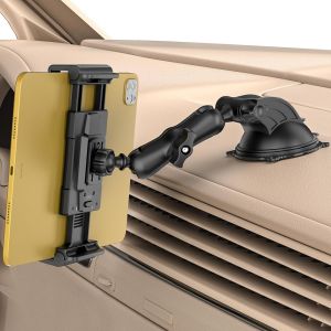 Support Tablette Voiture Tableau de Bord, Support iPad Bras R&eacute;glable+Ventouse Lavable Porte Tablette Voiture Universel Pare-Brise Compatible avec iPad Apple Samsung 5""-13"" Tablettes Telephone - Neuf
