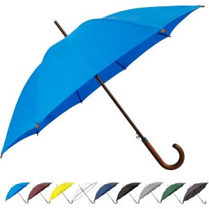 Parapluie Classique &Agrave; Poign&eacute;e En Bois Avec Ouverture Automatique Coupe-Vent Et B&acirc;ton Incassable 122 Cm - Neuf