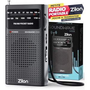 Radio a Piles Portable Petite Transistor FM AM avec &Eacute;couteurs Kit d'urgence Survie Batterie Longue Dur&eacute;e Antenne T&eacute;lescopique Syntoniseur de Poche Utilisation Facile Musique Actualit&eacute;s Analogique. - Neuf