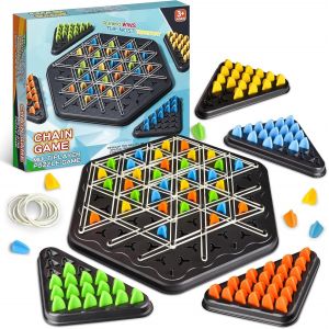 Chenquansarl-Jeu D'&eacute;checs Triangulaire, Jeu De Triangle En Cha&icirc;ne, Triggle Jeu, Triggle Jeu &Eacute;lastique, Jeu D'&eacute;checs Triangulaire, Triggle Jeu &Eacute;lastique Cadeau Pour Enfants Gar&ccedil;ons Et Filles - Neuf