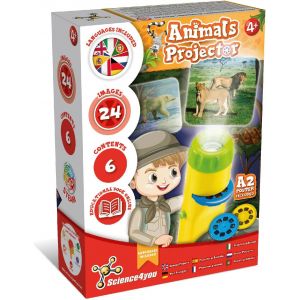 KALANKA-Lampe Torche et Projecteur Animaux pour Enfants 4+ Ans - Veilleuse avec 24 Images et Poster Animaux, Jouet Éducatif pour Garçons et Filles - Neuf
