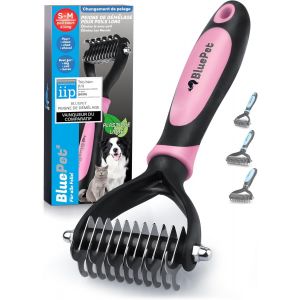 Cmws-Brosse Chiens & Chats À Poil Long, Peigne Démêlage Professionnel, Pour Sous Poil Et Noeuds, Étrille Démêlant Pour Poils Longs, Râteau De Toilettage, Demelant Chien Chat, Élimine Poils Morts - Neuf