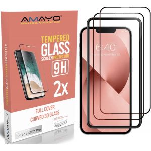 Lot De 2 Films De Protection D'&eacute;cran En Verre Blind&eacute; 9h - Compatible Avec Iphone 12/12 Pro (6,1"") - Incassables - Anti-Rayures, Sans Bulles - Film De Protection D'&eacute;cran + Cadre De Montage - Neuf