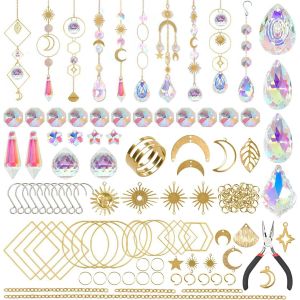 MEVRONISSHOP-Attrape Soleil Cristal,200 Pi&egrave;ces Attrape-Soleil en Cristal,Attrape-Soleil DIY Suspendu,Attrape-Soleils en Cristal,Suspendu Suncatcher Pendentif,pour Fen&ecirc;tre Chambre et Jardin. - Neuf