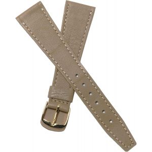 Eryi-Bracelet De Montre En Cuir Véritable Beige 20 Mm Pour Homme New Old Stock 1970 - Strap D'horlogerie Antique Traditionnel Vintage Original - Boucle En Acier Inoxydable - Neuf