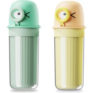 Kit Brosse A Dent Voyage, 4 En 1 Etui Brosse A Dent Avec Poign&eacute;e, 2 Pi&egrave;ces Bo&icirc;te De Rangement Pour Brosse &Agrave; Dents Pour Voyage, Camping, Voyage Daffaires Ou Usage Quotidien (Vert + Orange) - Neuf