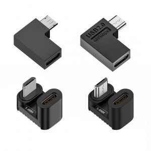 Lot De 4 Connecteurs Usb 2.0 Usb C Vers Micro Usb Pour Alimentation De Donn&eacute;es 90/180 Degr&eacute;s 480 Mbps Uc-102-Cy - Neuf