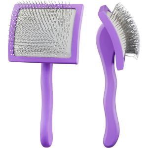 Jgd-Grande Brosse &Agrave; D&eacute;m&ecirc;ler Pour Chien Avec Petites Pointes Rondes En Caoutchouc, Brosse Ergonomique Professionnelle Avec Manche En Bois &Agrave; Longues Broches Pour Caniches, Dorures Et Autres Chiens &Agrave; Po - Neuf