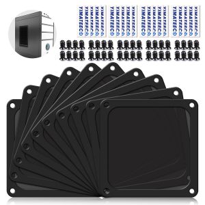 Filtre Poussi&egrave;re 140mm Magn&eacute;tique Filtre Ventilateur en Maille Grille de Protection pour Bo&icirc;tier d'Ordinateur Dissipateur Refroidisseur (NYLON, 140 * 140mm, 10 Pi&egrave;ces, Noir) - Neuf