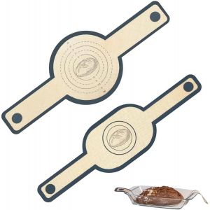 AYUHR-Tapis de Cuisson, 2 Pièces Tapis de Cuisson pour Pain, Tapis de Pâtisserie en Silicone Antidérapant Réutilisable Tapis de Cuisson avec Poignées Longues pour Transvaser Pâte pour Dutch Oven - Neuf