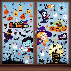 Halloween Fen&ecirc;tre Autocollants, Halloween Stickers, Autocollants Halloween Amovible, Stickers Auto-adh&eacute;sifs d'halloween pour D&eacute;coration F&ecirc;te Halloween DIY Horreur D&eacute;cor - Neuf