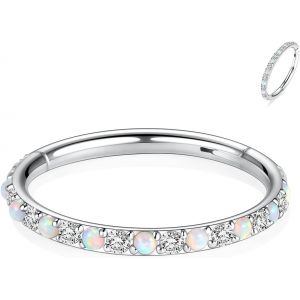 Tianyi-Piercings En Acier Chirurgical 316l Et Oxyde De Zirconium Pour Oreille Et Nez - Calibres 20, 18, 16, 14 - Anneaux Pour Homme Et Femme - Neuf