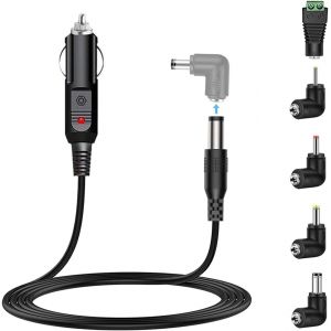 LORANKA-Chargeur de Voiture Universel 12V Allume-Cigare Alimentation connecteur c&acirc;ble pour Lecteur DVD climatisation LED Navigation Satellite t&eacute;l&eacute;vision cam&eacute;ra CCTV GPS pour Camping et Voyage (LED) - Neuf