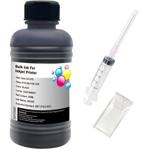 Cartouche d'encre noire 250 ml compatible avec Canon PG-560 CL-561 PG-540 CL-541 PG-540XL CL-541XL 541XL 560XL 561XL PG-40, etc. Compatible avec le système CISS CIS 1 seringue, 1 gant - Neuf