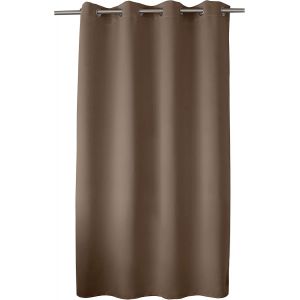 Eryi-Rideau Obscurcissant Avec ?illets Argentés, Marron Vison, 140x180cm, 100% Polyester, Tissu Certifié Oeko-Tex, Collection Réglisse - Neuf