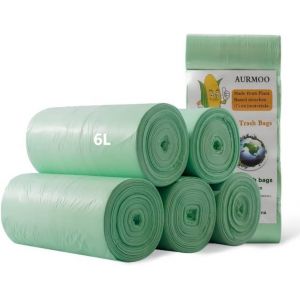 KALANKA-Sacs Poubelle 6L, Sacs Poubelle Biodégradables, Müllbeutel, Sac à Ordures de Cuisine, Sac de Déchets Alimentaires Organiques, Pour Cuisine, Maison, Bureau, 165 Pièces(W36xH37cm, Vert) - Neuf