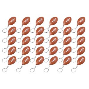 Lot De 30 Porte-Cl&eacute;s Ballon De Rugby Pour Les F&ecirc;tes,Balle Anti-Stress De Rugby,R&eacute;compense De Scolaire,D&eacute;corations De Centre De Table De Sport - Neuf