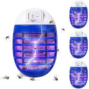 CHECARZHN--NO1-4 Pièces Lampe Anti Moustique, Tueur D'Insectes Electrique Lampe Uv Tue Mouche Intérieur Efficace Destructeur De Piège À Mouches Pour Insectes, Moustiques, Mouches - Neuf