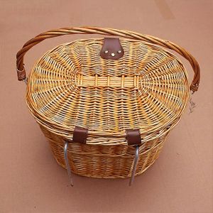 Panier De Courses Rustique En Osier Avec Couvercle Et Poign&eacute;e De Transport - Neuf