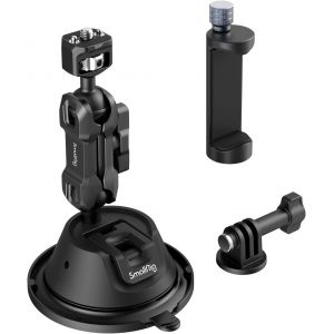 Support &agrave; Ventouse Double Couche pour Smartphone/Cam&eacute;ra d'action, Support de Voiture avec Support de T&eacute;l&eacute;phone pour iPhone pour GoPro pour DJI Osmo, SC-1K - 4275 - Neuf