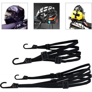 Jgd-Lot De 2 Tendeurs &Agrave; Bagages, Avec Crochets, Sangles D'arrimage Courtes Avec 4 Boucles Coulissantes, Sangle De Serrage Pour V&eacute;lo, Porte-Bagages, Sangle De Serrage Pour Moto, V&eacute;lo, Etc. (2 Pi&egrave;ces, - Neuf