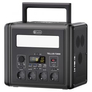 Station d'alimentation portable Flashfish T2000 2000W, batterie LiFePO4 1536 Wh, puissance de cr&ecirc;te 4000 W, recharge rapide sur secteur 1500 W,our une utilisation domestique et en ext&eacute;rieur - Neuf