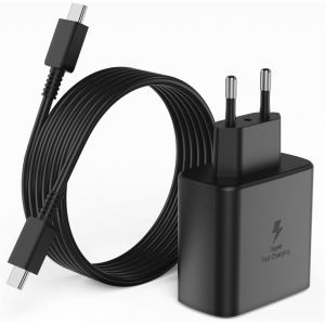 JGD-45W Chargeur Rapide Compatible avec Samsung S25 S24 S23 S22 Ultra Plus, Super Fast Charge USB C pour Galaxy A56 A36 S25 Edge S25+ S24+ S23+ S22+ Secteur Adapteur avec Type C C&acirc;ble - Neuf