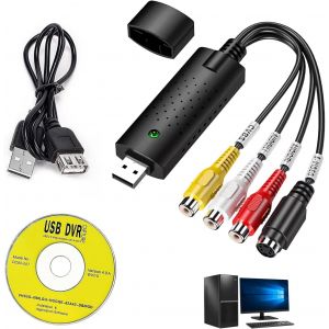 Chenquansarl-Usb 2.0 Video Grabber, Convertisseur Vhs Vers Numérique, Capture Vidéo Audio Hi8 Composite Rca À Hdmi, Compatible Avec Windows 10/8/7/Mac/Capture Et Numérisation De Vidéo Pour Xbox 360/P - Neuf