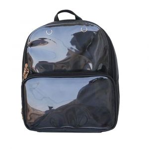 Sac à dos (noir) pour filles, sac d'école, sac de plage d'été mignon, fenêtres transparentes pour décorations DIY - Neuf