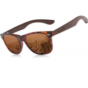 Nouvelles Lunettes De Soleil En Noyer Noir, Lunettes De Soleil Polarisées, Lunettes De Soleil Pour Hommes, Faites À La Main, Protection Uv400, Lunettes, Boîte En Cuir Rétro - Neuf