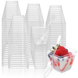 100pcs 2oz Mini Tasses À Dessert Pour Fête Jetable Pour Pudding Fruit - Neuf