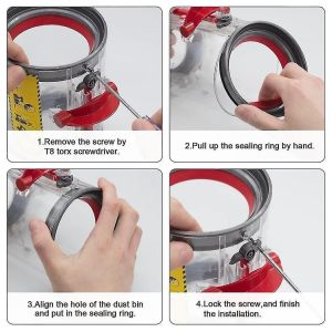Pour V11 V15 SV14 SV15 SV22 Aspirateur Bac à poussière Seau Seau Bague d'étanchéité fixe Remplacer Pièces-hy - Neuf