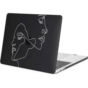 acdsgd-Coque Compatible avec MacBook Pro 13 Pouces 2022 2021 2020 2019 2018 2017 2016 Version M2 M1 A2338 A2289 A2251 A2159 A1989 A1706 A1708, Plastique Visage Esquisser Coque Rigide, Noir - Neuf