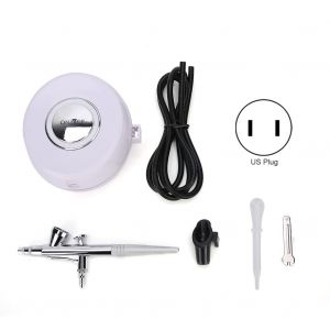 HJLIAN Mini pompe a air, injection d'oxygene, machine de nettoyage de tatouage, peinture, aerographe 136-0,4, prise americaine 100-240 V, blanc - Neuf