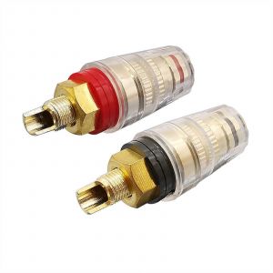 En laiton Plaqué Or 4 mm Banane la borne de raccordement Borne de Connecteur pour haut-Parleur de l'Amplificateur de Rouge et de Noir, 1 Pièce Noir - Neuf