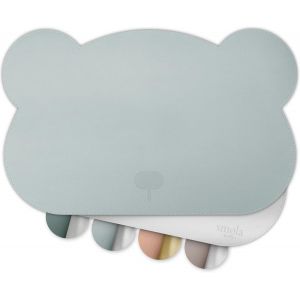 Sjzg-Set De Table Pour Enfants U2013 Ours I Sets De Table Lavables En Cuir Synth&eacute;tique Sans Bpa I Sets De Table Pour Tout-Petits Et B&eacute;b&eacute;s I 2 Couleurs (Bleu Matin/Argent) - Neuf