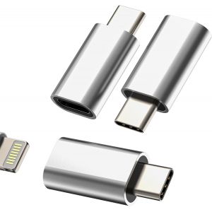 Thef-Adaptateur Lightning Femelle Vers Usb C Mâle Pour Iphone 16 15 (Lot De 3) Connecteur Chargeur Rapide Prise Pour Apple Pour Ipad Pro Compatible Avec Samsung S24 S23 Câble Type C Accessoire Voitur - Neuf