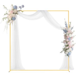 NouvelHorizonstore-Arche de Mariage Carr&eacute; 2 x 2 m Support de Fond Arche en M&eacute;tal Structure Stable Tubes Carr&eacute;s pour D&eacute;coration de Mariage, Anniversaire, Remise de Dipl&ocirc;mes, F&ecirc;tes, C&eacute;r&eacute;monies, C&eacute;l&eacute;bra - Neuf