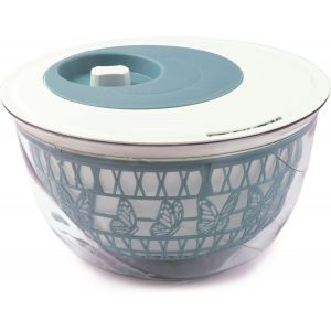 Letnerny-Essoreuse &Agrave; Salade Madame Butterfly, 4 Lt, Essoreuse &Agrave; Salade S&eacute;cheuse Laveuse 27 X 27 X 15 Cm, Bleu Clair, Made In Italy, 0% Bpa E Phthalate Free - Neuf