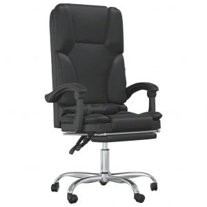 Fauteuil de massage inclinable de bureau informatique &eacute;tude similicuir noir Helloshop26 02_0025416 - Neuf