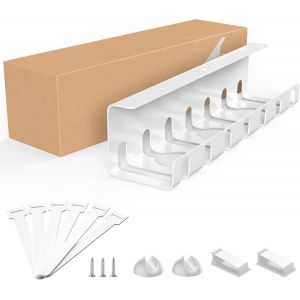 &reg; Chemins de c&acirc;bles, Gestion des c&acirc;bles, Passe-c&acirc;bles Bureau pour Gestion des c&acirc;bles ordonn&eacute;e, Organisateur de c&acirc;bles pour Ranger Les C&acirc;bles, Plateau de Rangement Cable, Blanc - Neuf