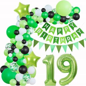 AYUHR-Vert Decoration anniversaire 90 ans Homme Arche Ballon 90 ans anniversaire Décoration Ballon 90 ans Ballons Guirlande Vert 90 ans anniversaire Femme Homme Vert 90 ans Ballon guirlande - Neuf